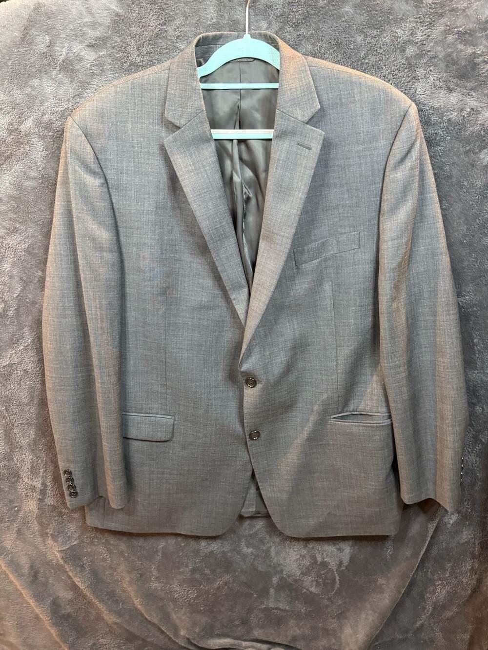 Lauren Ralph Lauren Blazer Size 46L Gray Wool Sport Coat Jacket
